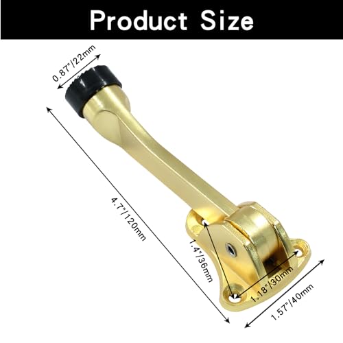 Luomorgo Kickdown Door Stopper, 4 Inch, 2 Pack Door Stops Holder - color: Gold, size: 2 Pieces