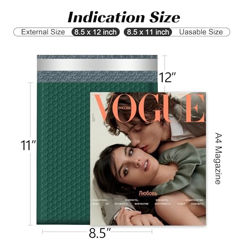 Famagic 8.5x12 Bubble Mailers Green for Small Business, 40pcs Usable 8.5x11 - color: Ultramarine Green, size: 8.5x12 Inches 40pcs
