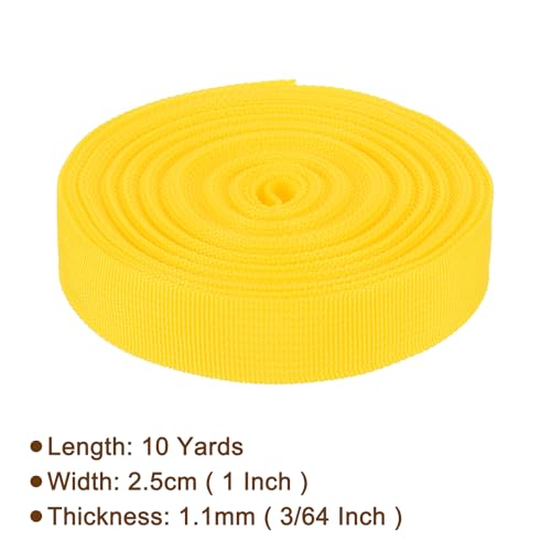 Nylon Webbing Strap, 10 Yards x 1 Inch Polypropylene Webbing Lightweight Strapping Backpack Band for DIY Gear Repair Outdoor Luggage Cargo Straps, Bright Yellow - color: Bright Yellow, size: 10 Yards x 1 Inch