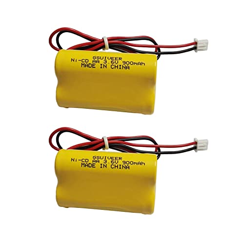 3.6V 900mAh Ni-Cd Exit Sign Emergency Light Battery Pack Compatible Unitech 6200RP Lowes OSA230 Lowes 253799 Unitech LEDR-1 (2 Pack)