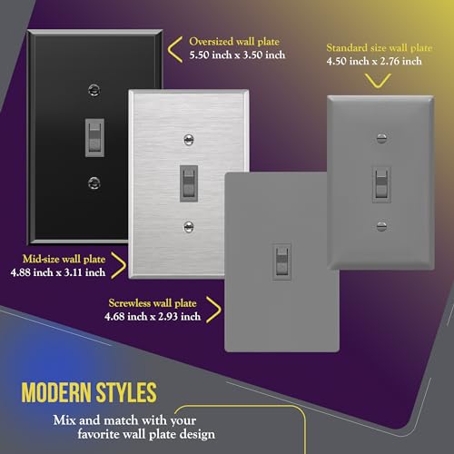 ENERLITES 10 Pack Toggle Light Switch, Single Pole Wall Switch, Gray - color: Gray, size: Switch without Wall Plate