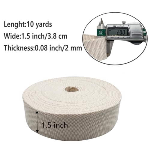 1 Inch Heavy Cotton Webbing 10 Yard Webbing Straps for Bags Handles,Tote Bag Webbing,Cloth Belt,Making Outdoor Supplies - color: Natural