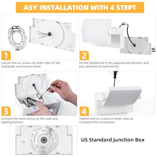 3Pack Outdoor LED Wall Light 40W White Flood Lights 350°Rotation - color: 3/40w/3000k/White