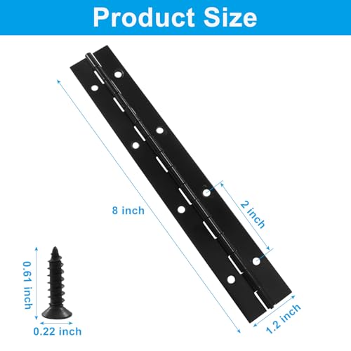 2Pcs 8 Inch Heavy Duty Piano Hinges, Black - size: 8 Inch