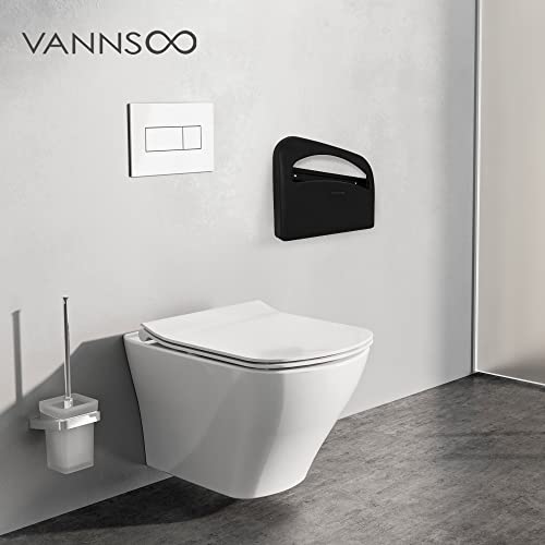 Toilet Seat Cover Dispenser - Stainless Steel Wall Mount (Black) - color: Matte Black