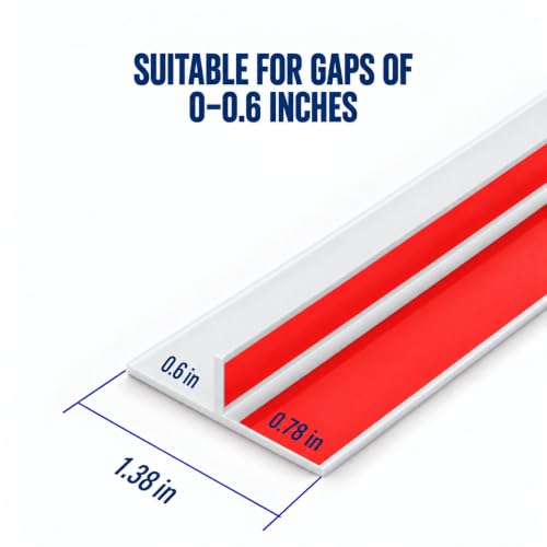 Door Seal Weather Stripping for Door Frame- 20 Ft x 1.38 in White - color: White, size: 1.38 in x 20 ft
