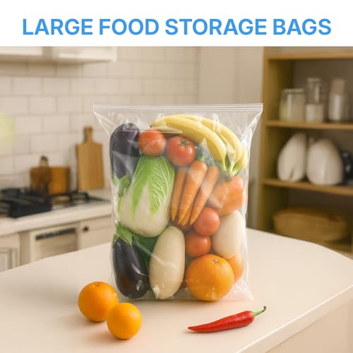 20Pcs Clear 18" x 24" Large Storage Plastic Bags, Zip Closure - size: 18x24 Inch(Pack of 20)