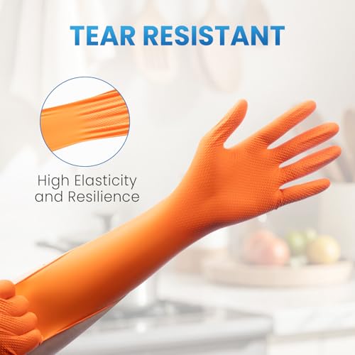 Borje Orange 8 Mil Nitrile Disposable Gloves, 100 Count, Medium - color: Orange, size: Medium