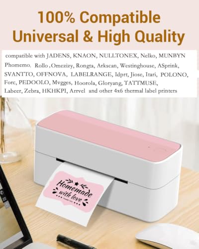 Phomemo Pink Thermal Labels for Shipping Label Printer 3"x 2"/ 500 PCS - color: Pink, size: 3X2-500 PCS