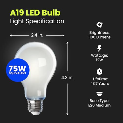 Feit Electric A19 Enhance LED Light Bulb, 75W Eq, Daylight, 4 Pack - color: 5000k Daylight, size: 4 Pack