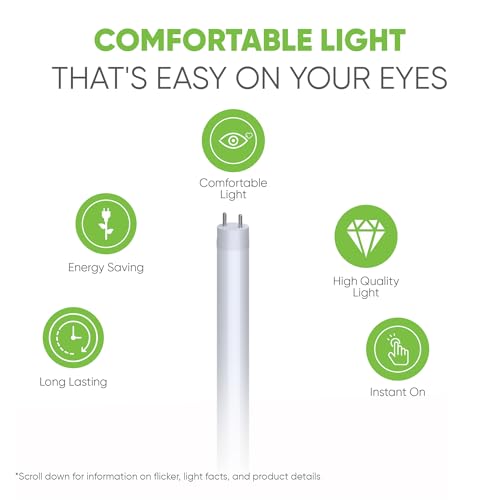 NYLL 33 in. T8 G13 Type A Plug & Play LED Tube, Warm White (2700K) Direct Replacement for 25W F25T12/WW/33 (Without Rewiring or Modification) Ballast Required! - color: Warm White (2700k)