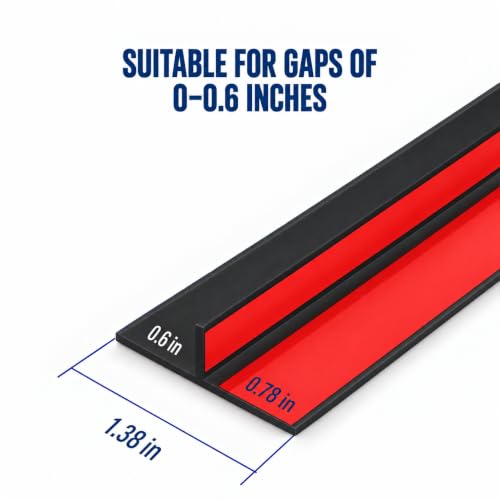 Door Seal Weather Stripping for Door Frame- 20 Ft x 1.38 in Black - color: Black, size: 1.38 in x 20 ft