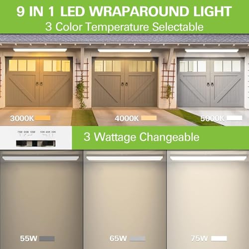hykolity 4FT LED Wraparound Light with 3 Wattages / 3CCT 55-75W 3000-5000K - size: 5.7 Inch Width