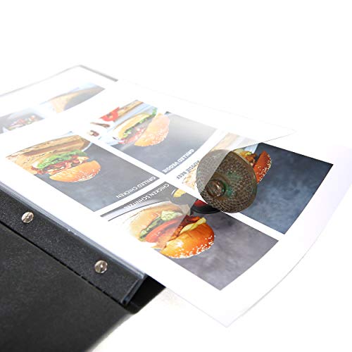 30 pcs Pack Menu Covers 8.5X11 inch with Logo Making, Contains 5 Transparent Pockets, Gift 10 Sheets Printing Paper (Pearl Black, 8.5X11 inch) - color: Pearl black, size: 8.5X11 inch