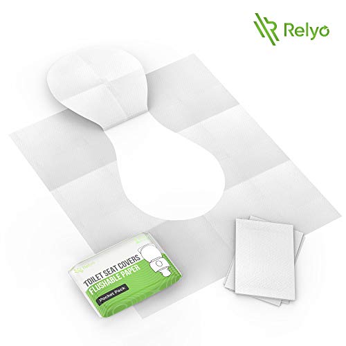 Relyo Toilet Seat Cover Disposable Flushable, XL Paper Liners, 50 Pack