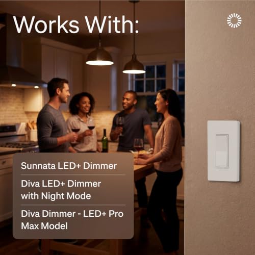 Lutron Sunnata On/Off Accessory Switch with Wallplate, only for use with Sunnata LED+ Dimmers, ST-ASW-WH, White - color: White, size: 1 Pack, style: Accessory Switch (for 3-way)