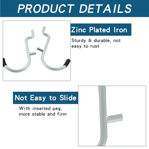 60Pcs Metal Pegboard J Hooks, 1/4", Black Head - color: Black, size: 60pcs