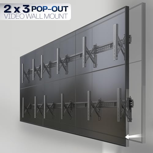 VIVO Black Pop-Out 2x3 Video Wall Mount for 37-65 in TVs, MOUNT-VW65-6 - size: 37" to 65" TVs, style: 2x3 mount
