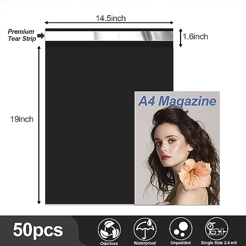 JinRuiKJ Thank You Poly Mailers 14.5x19 Inch, 50 PCS, Black - color: Black, size: 14.5*19inch 50pcs
