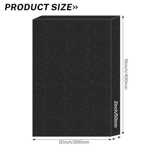 Polyurethane Foam Inserts, 2 PCS 16 x 12 x 2 Inch Black Cuttable Packing Foam Sheets for Tool Box, Camera, Crafts and Storage - size: 16 x 12 x 2 Inch