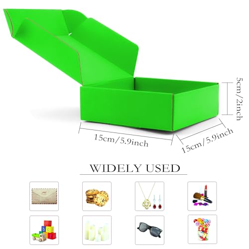 Cardboard Boxes Shipping Boxes,15 Pack Recyclable Corrugated Cardboard Box Small Mailing Storage Gift Boxes for Shipping, Mailing, Gifts Packaging, 6x6x2" (Grass Green) - color: Grass Green
