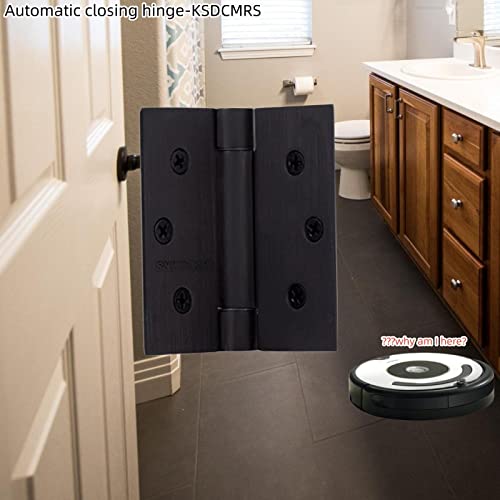 3.5" Matte Black Self Closing Stainless Steel Door Hinges, 3 Pack - color: Matte Black-3PACK