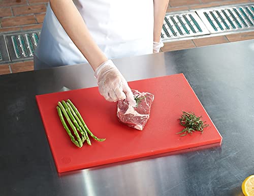 CURTA Cutting Boards for Kitchen, 18" x 12" x 0.5" Red Color Coded Plastic Chopping Board with Anti Slip Surface Dishwasher Safe - color: Red, size: 18"L x 12"W