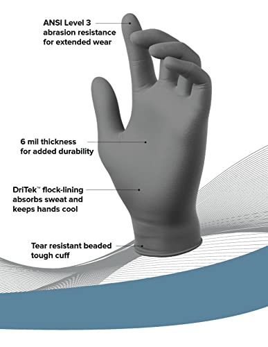 Mechanix Wear Nickelback 6 Mil Nitrile Disposable Gloves Grey 50 Pack Large
