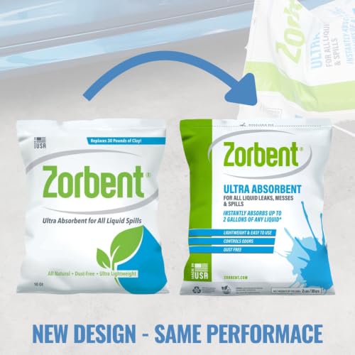 Zorbent Liquid Spill Cleanup 10 Quart Bag | 16X More Absorbent for Grease, Oil, Blood – Reusable for Floor, Carpet, Pet Accident, or Biohazard Mess – Fast Acting, Lightweight, Non-Toxic - size: 320 Ounce (Pack of 1)