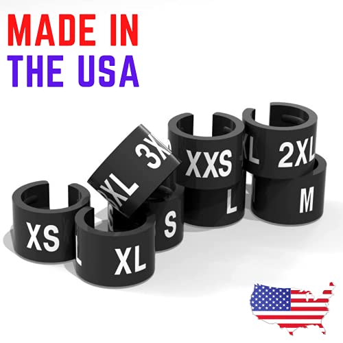 Black Plastic Hanger Size Clips - 800 Count, XXS-XXXL - size: XXS-3XL