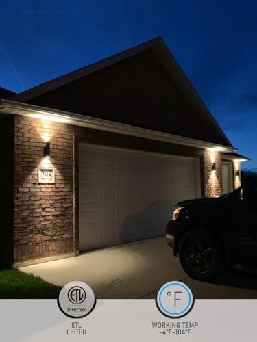 LEONLITE 4-Pack 12" Outdoor Cylinder Wall Light, Up and Down, E26 Base - size: 12 Inch (Pack of 2)