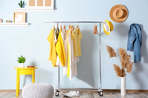 HOUSE DAY Portable Clothing Garment Rack Heavy Duty Rolling Clothes Rack Collapsible Clothing Rack-Commercial Grade
