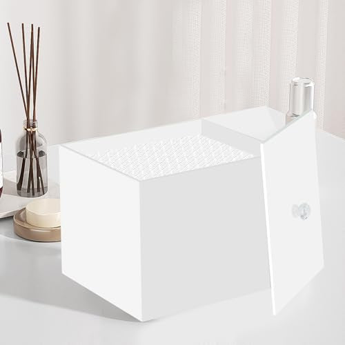 Disposable Face Towel Holder Container Acrylic Box for Clean Towels White - color: White