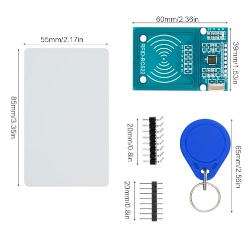 Gebildet 3pcs RFID Kit: RC522 RF IC Card Sensor Module with S50 Blank Cards and Keychains, Compatible with DIY Electronic Boards - color: RC522 RF
