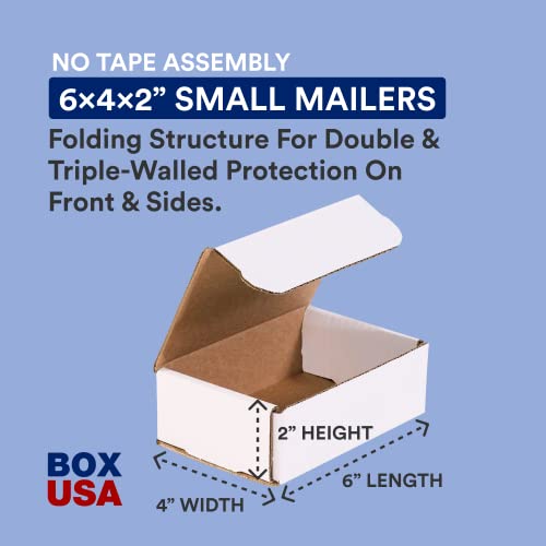BOX USA Shipping Boxes Small 6"L x 4"W x 2"H 50-Pack, Cardboard Box for Shipping, Moving, Mailing, Packing, Packaging and Storage - size: 6"L x 4"W x 2"H