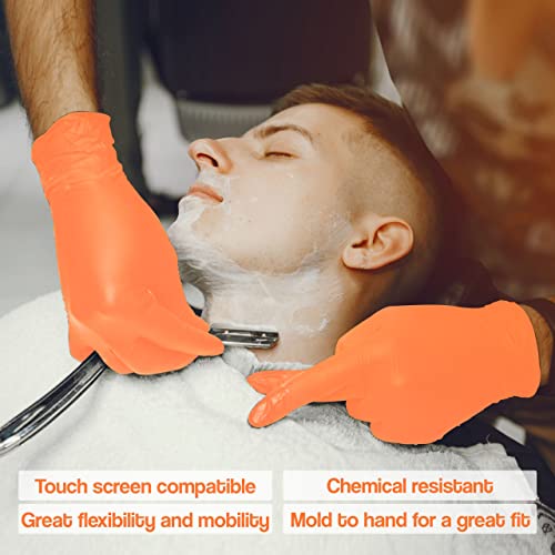 L3 Level 3 Nitrile Gloves - Professional Heavy Duty Disposable Gloves - Latex Free - Fits Snug - Box of 100 - color: Orange, size: Small (Pack of 100)