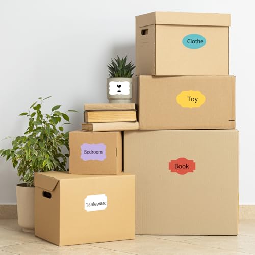 Red Labels - 250 PCS 3" x 2" Fancy Shape Stickers for Storage Box or Food Jars - color: Red, size: 2*3 inch