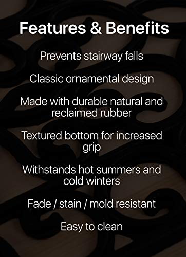 Rubber Stair Treads Non-Slip Outdoor 42”x10” (5-Pack) – Anti-Slip Step Mat - size: 42" X 10", style: Iron