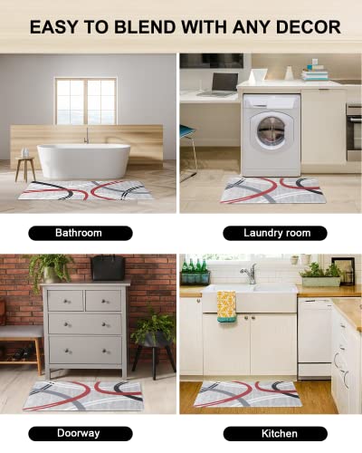 Artnice Kitchen Rugs Set of 2, Modern Cushioned Anti-Fatigue Floor Mat - size: 17.3" x 30" + 17.3" x 47.2"