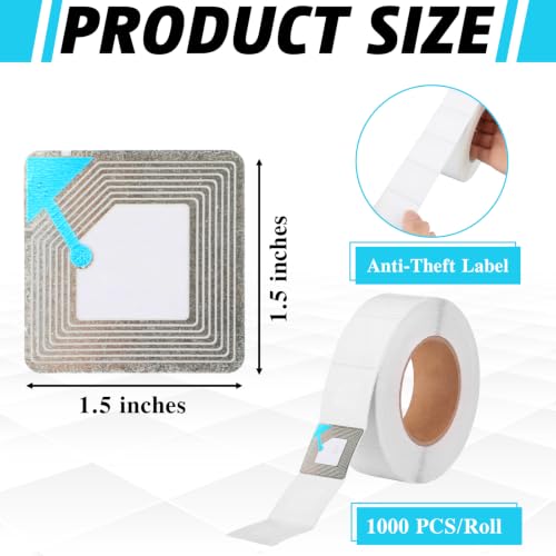 MotiMind 1000 Pcs Paper Security Labels, 1.5" x 1.5" Anti-Theft Sticker