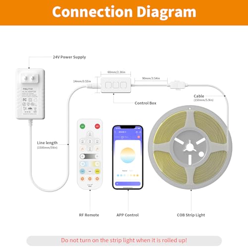 PAUTIX CCT LED Controller Kit SP542E Wi-Fi+Bluetooth, Compatible with Alexa/Google Assistant, App Control RF Remote, CCT LED Dimmer for LED Strip Light, Timing Function, Music Mode, Group Control - size: SP542E(For CCT, Support voice activation)