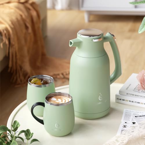 IDEUS Thermal Coffee Carafe 68oz, Beverage Dispenser Avocado - color: Avocado, size: 68 Ounces
