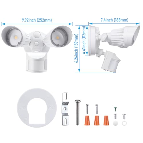 LEONLITE Motion Sensor Security Lights Dusk to Dawn IP65 5000K White - color: White (5000K)