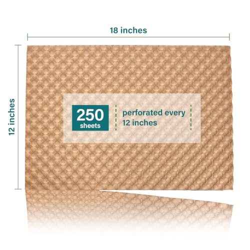 Elementree Paper Bubble Wrap Sheets for Packing, Moving, & Shipping - 18" x 12" x 375' - Eco-Friendly Kraft Bubble Paper - Recyclable Cushioning Wrap - Made in the USA (01941) - size: 18" x 12" x 375' Kraft