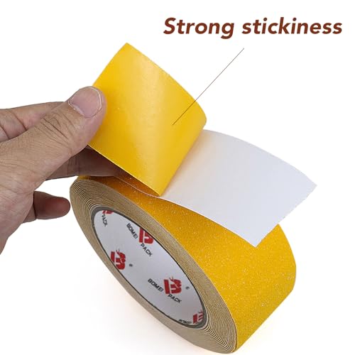 BOMEI PACK Anti Slip Traction Tape,2 Inch x 16.5 Ft,Heavy Duty Non Slip Tape,Grip Tape for Stairs, Tread Step, Indoor & Outdoor Use,Waterproof Stairs Non Skid Treads (Yellow) - color: Yellow
