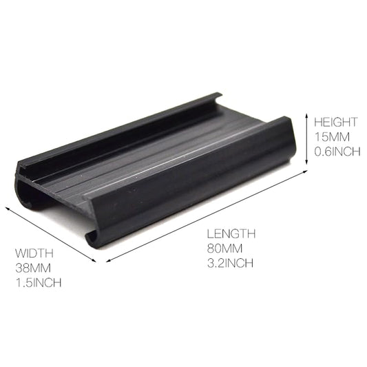 12 Pack Wire Shelf Label Holder Plastic Black 3” Long, Wire Shelving Rack Label Holder Compatible with Metro Shelves, Shelf Tags Shelving Clips for Heavy Duty Commercial Use