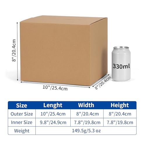 CRUGLA 10x8x8 Shipping Boxes 25 Pack, Brown Corrugated Cardboard Boxes with Side-Lock and Pre-Applied Double-Sided Tape, Easy Assemble Packing Mailer Boxes for Small Business Shipping - size: 10x8x8 Inch 25 Pack