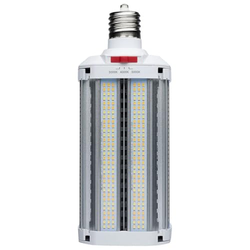 Satco S28938R1 110W LED Shoebox Retrofit Lamp, Wattage Selectable (90W/100W/110W), 3CCT (3000K/4000K/5000K), EX39 Base, 15400 Lumens, Ballast Bypass, Enclosed Fixture Rated, DLC 120-277V (4 Pack)