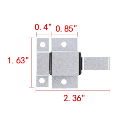 2 Packs Silver Spring Door Lock,Self-Closing Latches - color: Silver