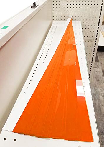 Decorative Gondola Shelving Pre Cut Vinyl Insert Strips 48" x 1.25" Shelf C-Channel, Orange, 100 Pack - color: Orange